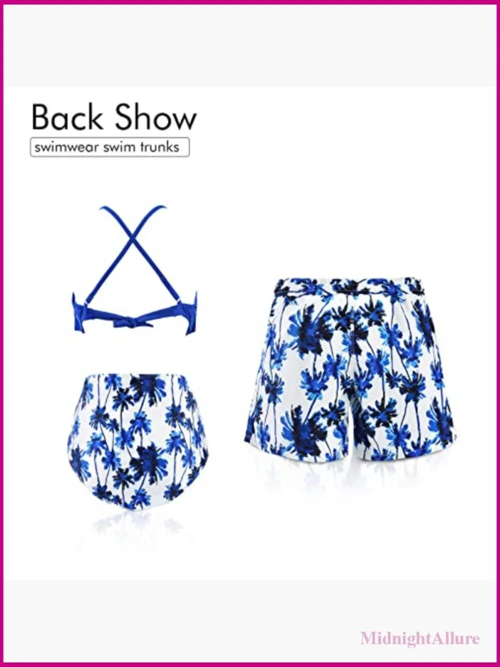 Women's Bikini Set with Matching Swim Trunks for Family Beach Summer